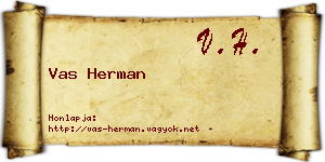 Vas Herman névjegykártya