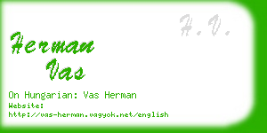 herman vas business card